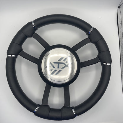 Malera Boat Steering Wheel Black Aluminum Spokes - ATX Boats