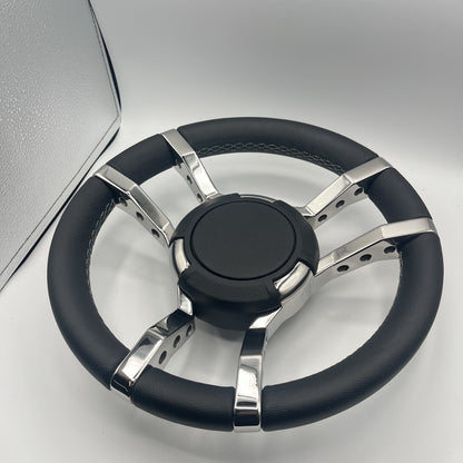 Gussi Italia Boat Steering Wheel Black Stainless Steel Spokes | Gussi Italia