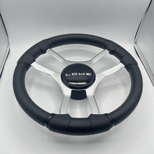 Malera Boat Steering Wheel Chrome Spokes | Lowe Black Dome