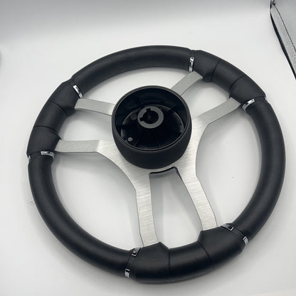 Malera Boat Steering Wheel Brushed Alum Spoke | Plain