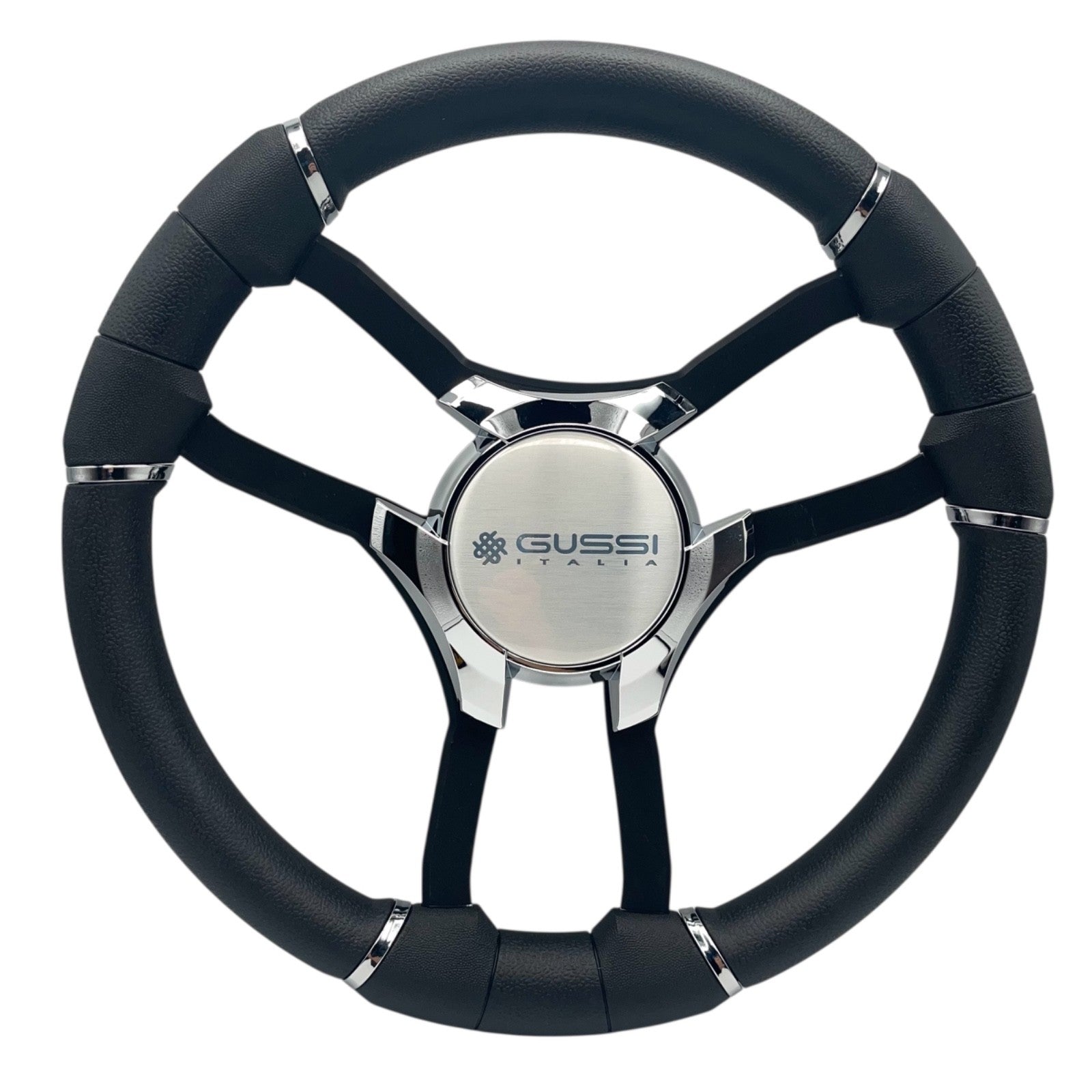 Malera Boat Steering Wheel Black Aluminum Spokes