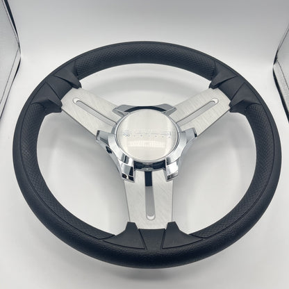 Model 15 Marine Steering Wheel Brush Alum Spokes | Gussi Italia Logo