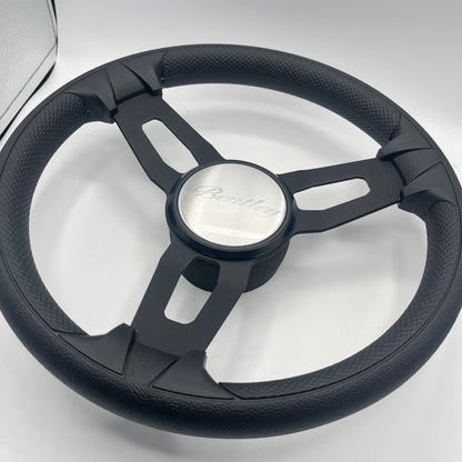 Gussi Italia Boat Model 15 Steering Wheel Black Brushed Alum Spokes | Bentley