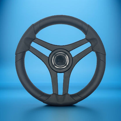 Molinara Marine Steering Wheel Black Brushed Alum Spokes | Lg Black Target