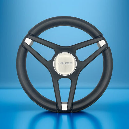Molino Black w/Soft Touch Urethane Rim Boat Steering Wheel | Gussi