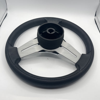 Model 15 Marine Steering Wheel Brush Alum Spokes | Silver Harris Kayot