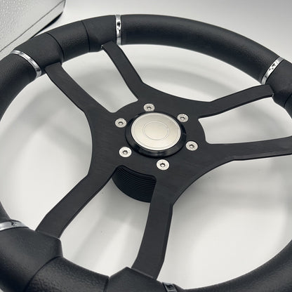 Malera Boat Steering Wheel Black Aluminum Spokes | Target Snap-in