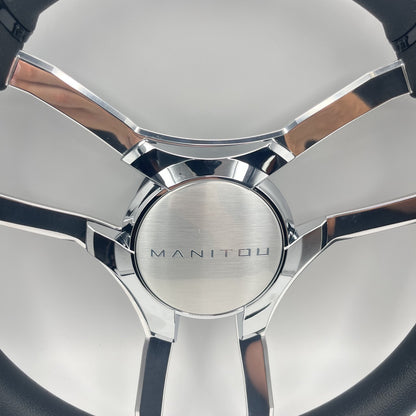 Malera Boat Steering Wheel Chrome Spokes | Manitou Chrome Star