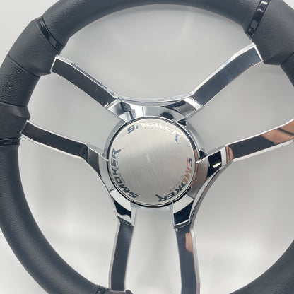 Malera Boat Steering Wheel Chrome Spokes | Smoker