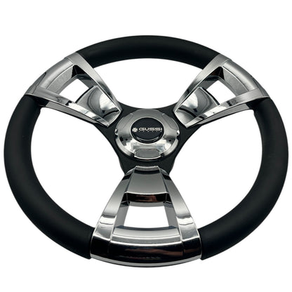 Model M13C Black & Chrome Steering Wheel fits all CLUB CAR DS Golf Carts