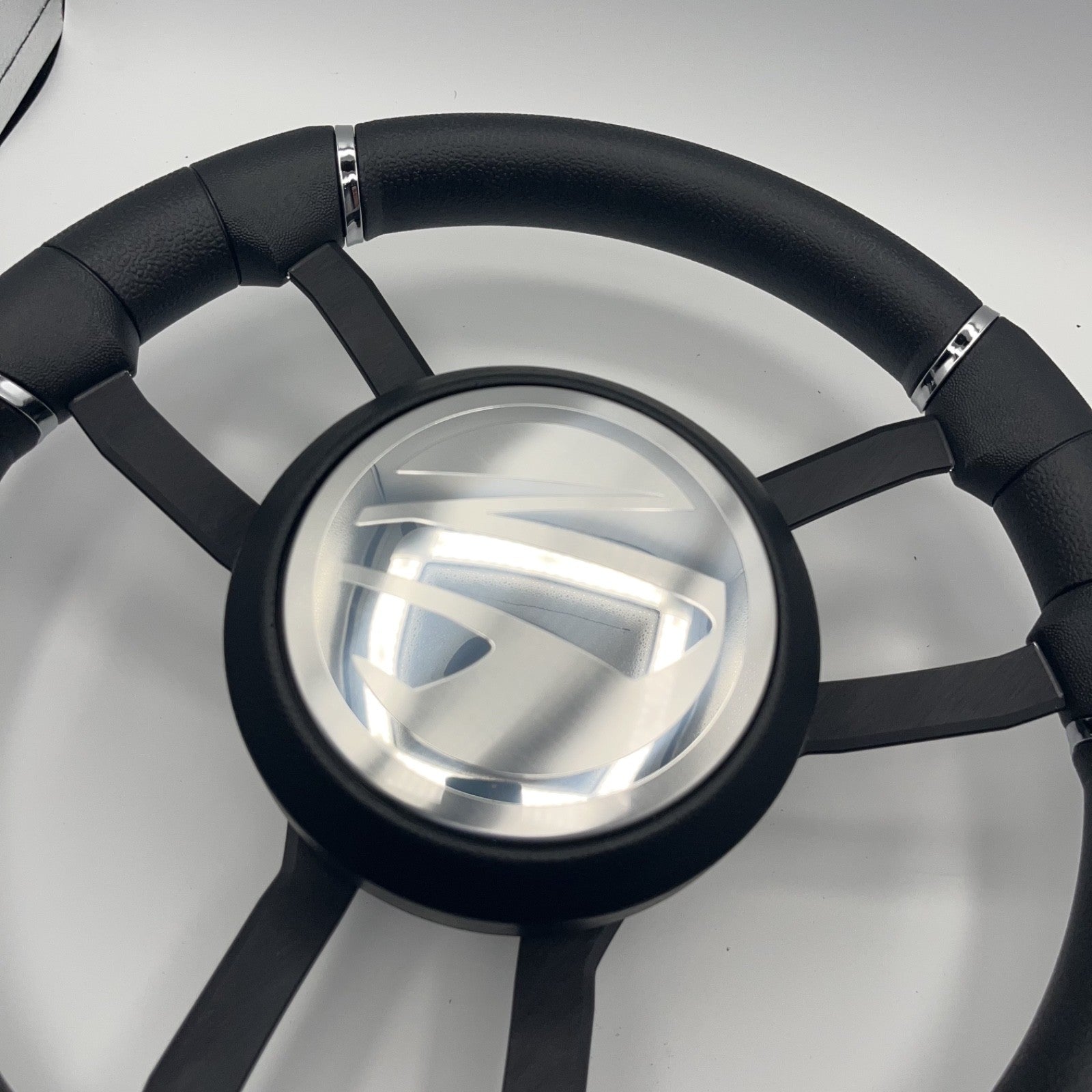 Malera Boat Steering Wheel Black Aluminum Spokes - Tige Boats