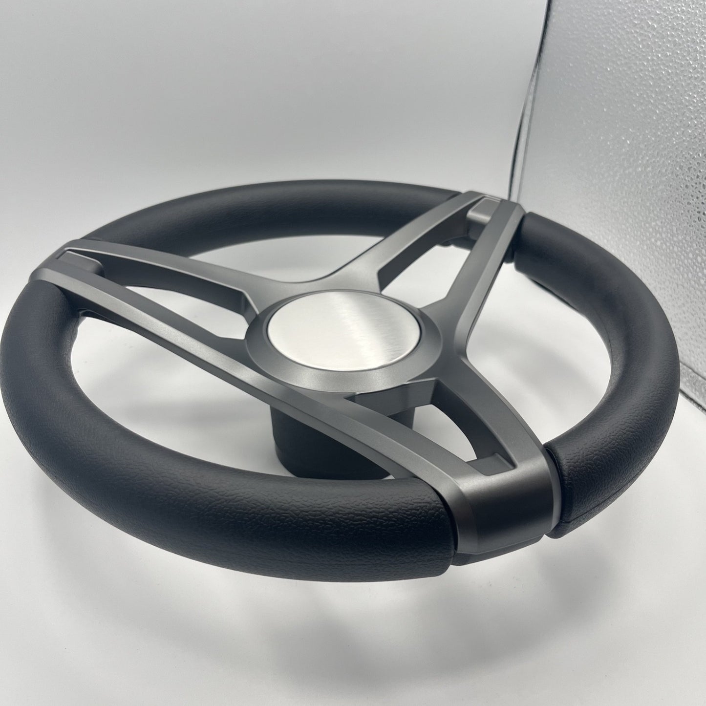 Molino Gray w/Soft Touch Urethane Rim Boat Steering Wheel | Plain