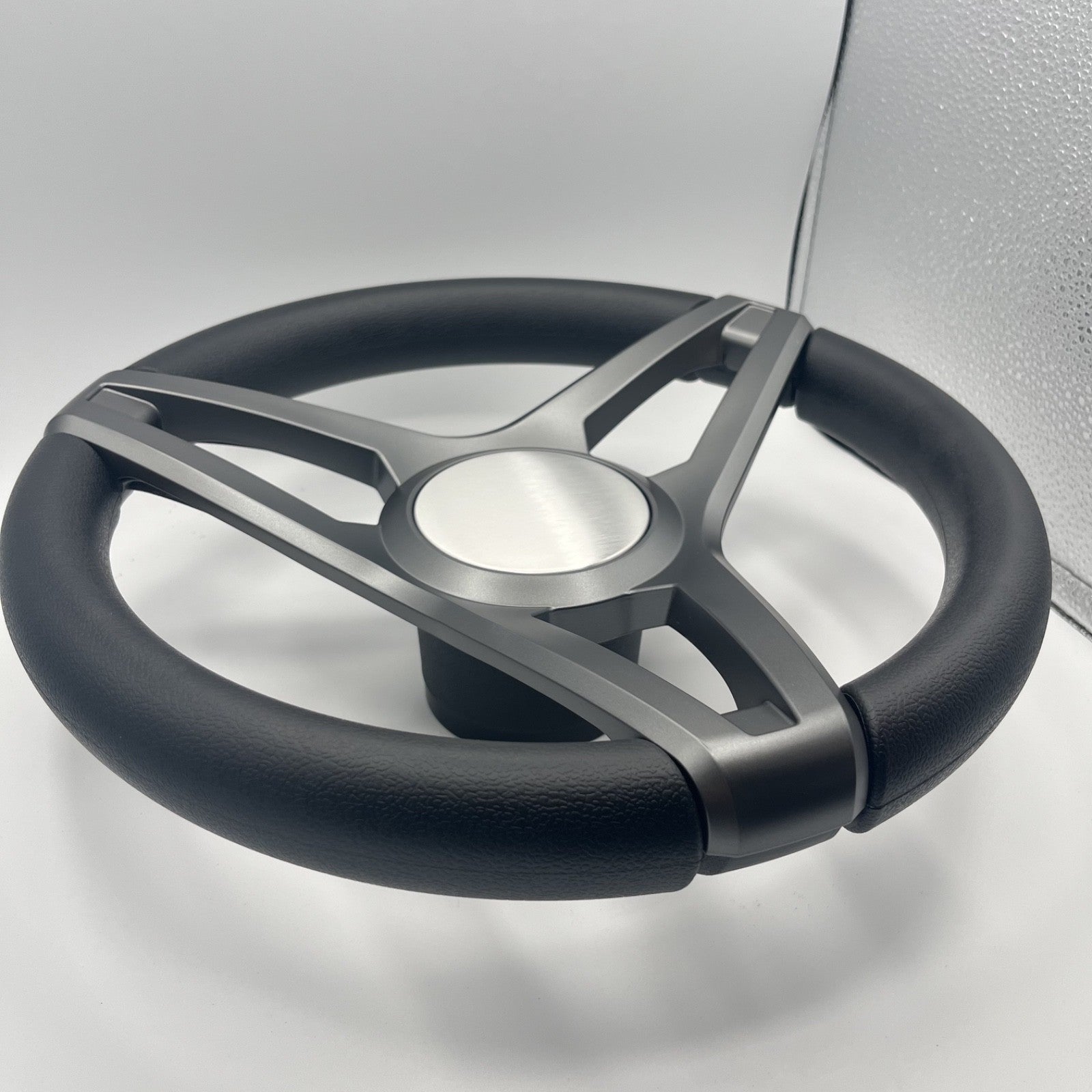 Molino Gray w/Soft Touch Urethane Rim Boat Steering Wheel | Plain