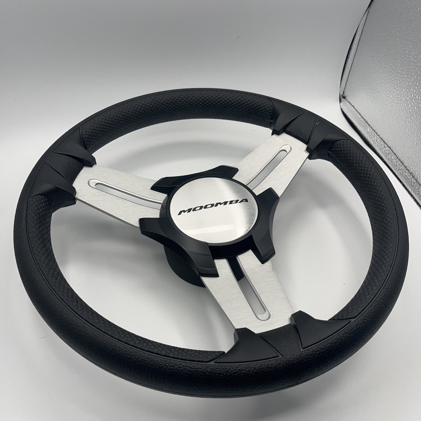 Model 15 Marine Steering Wheel Brushed Aluminum Spokes | Moomba