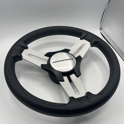 Model 15 Marine Steering Wheel Brushed Aluminum Spokes | Moomba