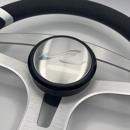 Badia Boat Steering Wheel Brushed Aluminum Spokes | SeaRay Boats