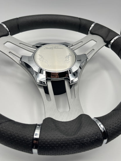 Verona Boat Steering Wheel Brushed Aluminum Spokes | SunChaser