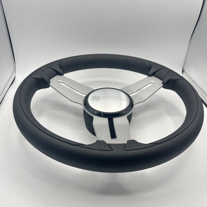 Model 15 Marine Steering Wheel Brush Alum Spokes | Seastar Solutions Logo