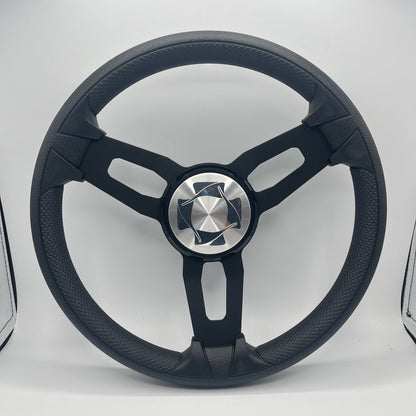 Gussi Italia Boat Model 15 Steering Wheel Black Brushed Alum Spokes | Stingray