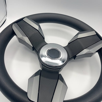 Collina Boat Steering Wheel Dark Gray Inserts - Stingray - Keyed ONLY