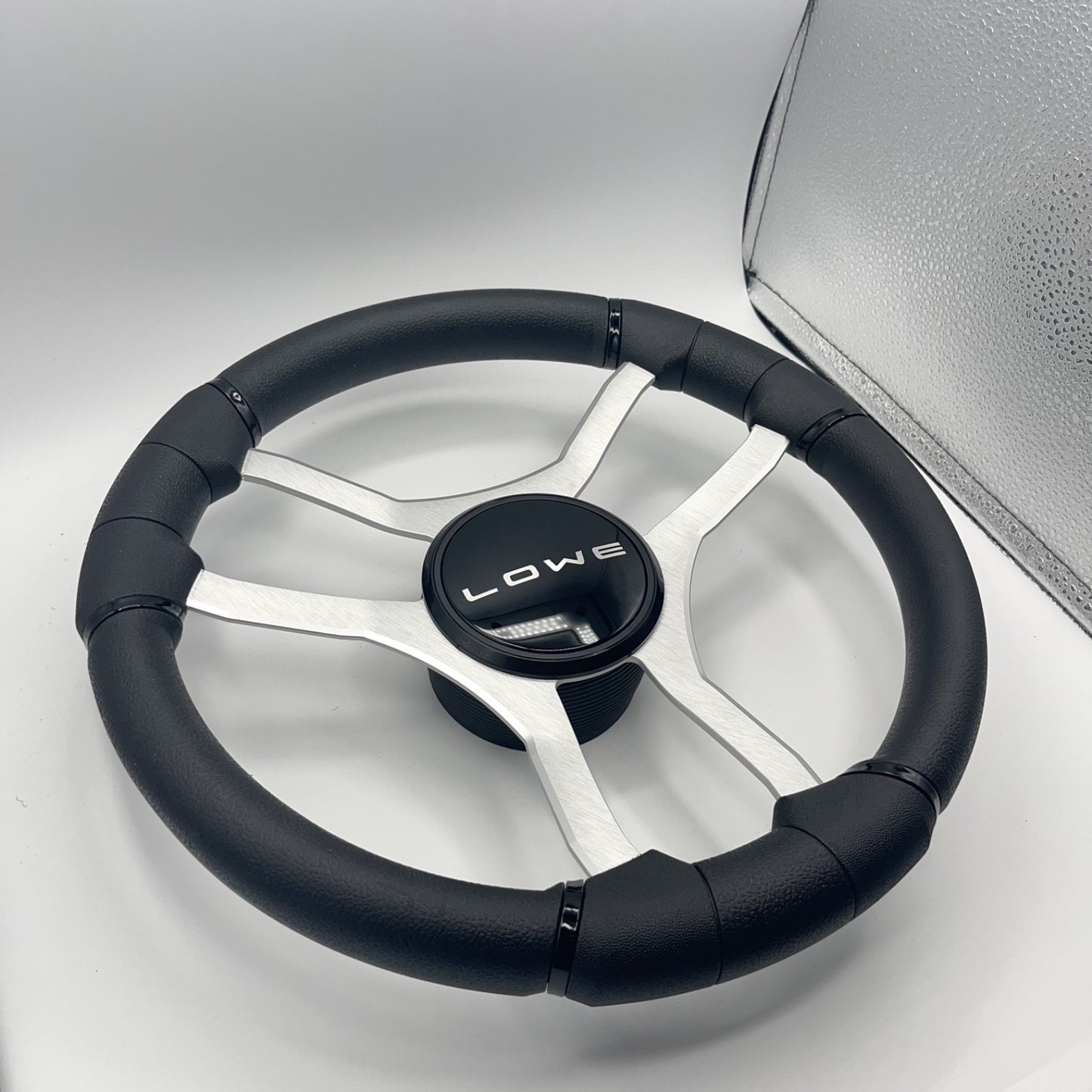 Malera Boat Steering Wheel Brushed Aluminum Spokes | Lowe Boats