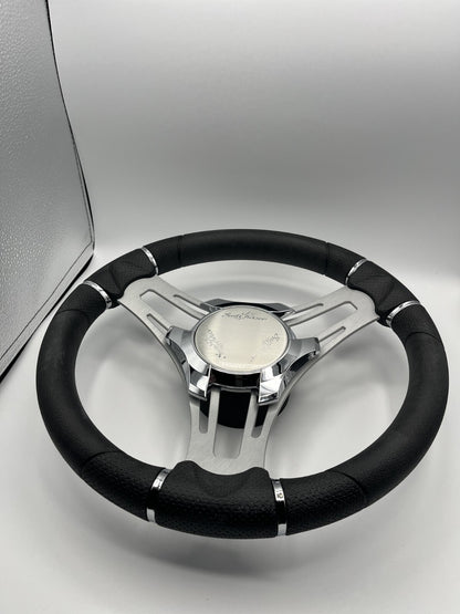 Verona Boat Steering Wheel Brushed Aluminum Spokes | SunChaser