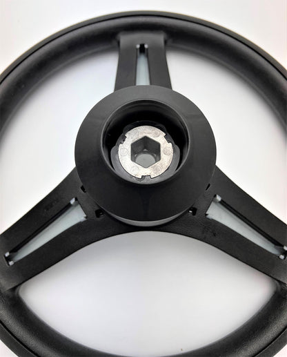 Brenta Black & Silver Golf Cart Steering Wheel for CLUB CAR PRECEDENT