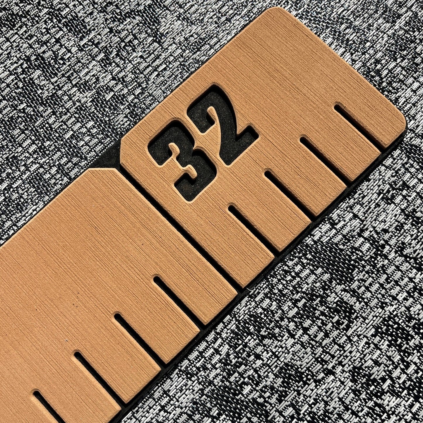reFLEX | 36" Fish Ruler for Boats | Koa Brown over Aphotic Black - Routered