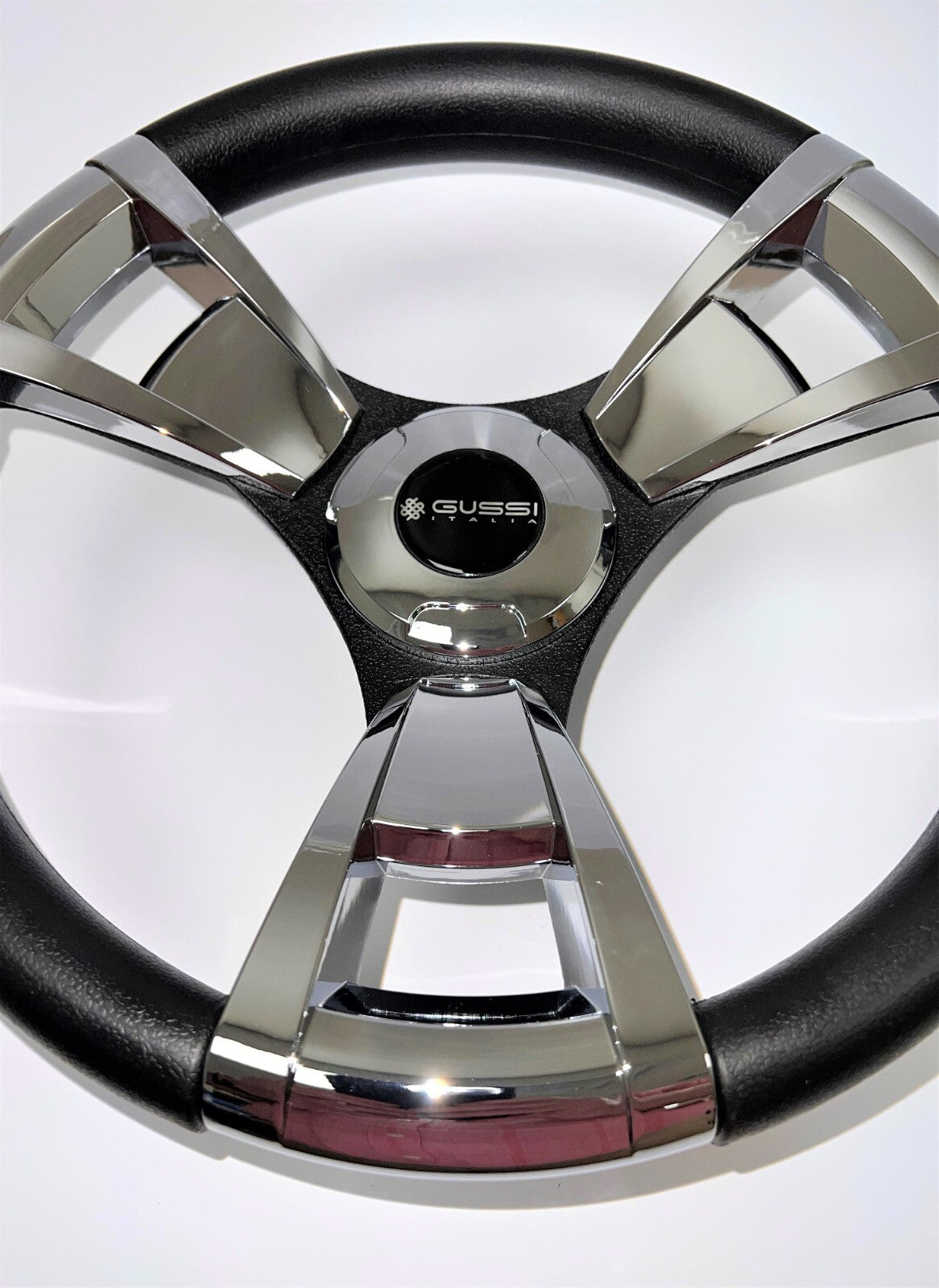 Model M13C Black & Chrome Steering Wheel fits CLUB CAR PRECEDENT Golf Cart