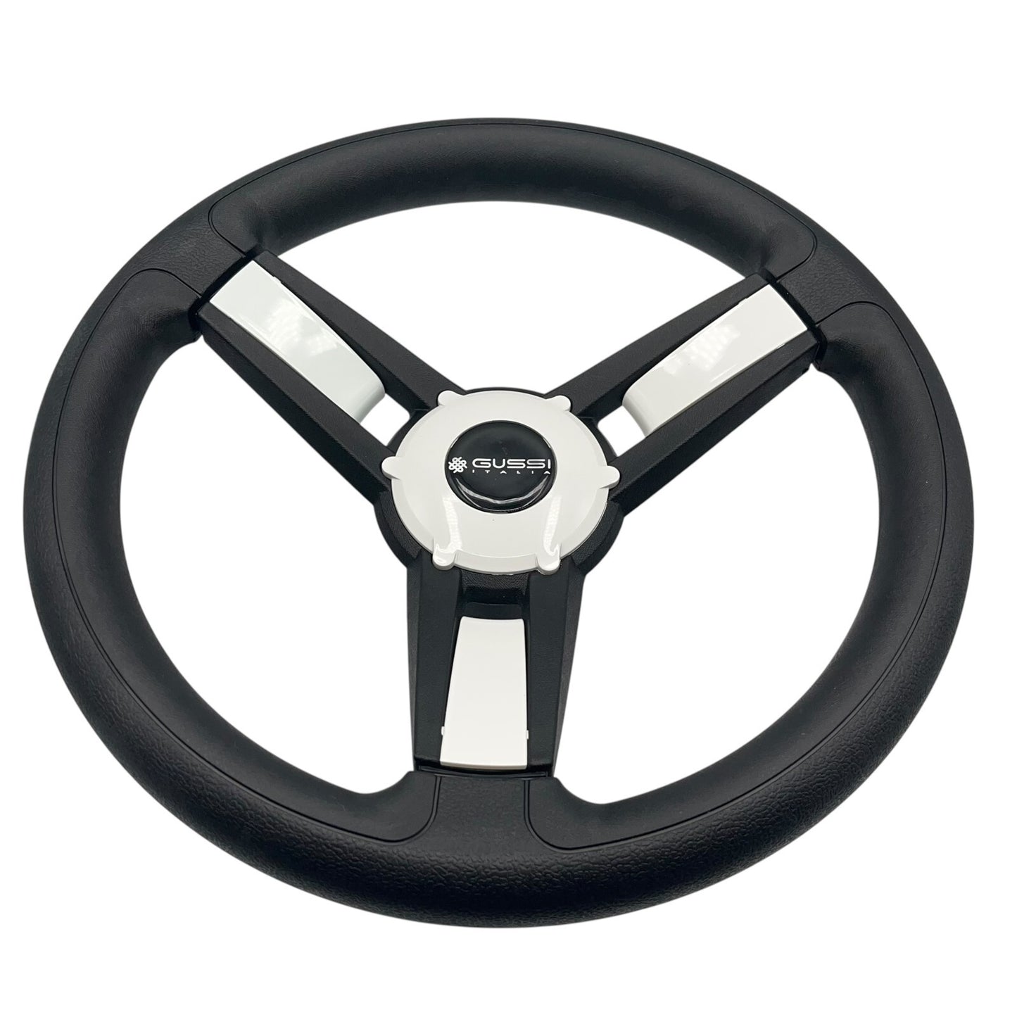 Giazza Golf Cart Steering E-Z-GO HUB Soft Touch Rim ABS Spokes - White Inserts