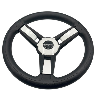 Giazza Golf Cart Steering E-Z-GO HUB Soft Touch Rim ABS Spokes - White Inserts