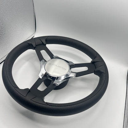 Gussi Italia Boat Model 15 Steering Wheel Black Brushed Alum Spokes | Gussi