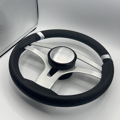 Badia Boat Steering Wheel Brushed Aluminum Spokes | Seastar Solutions