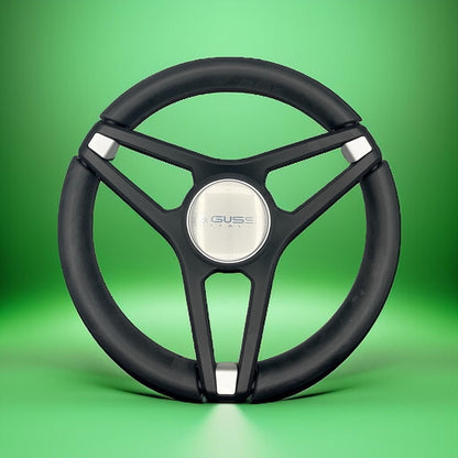 Molino Black & Silver Accents Golf Cart Steering Wheel fits YAMAHA Carts