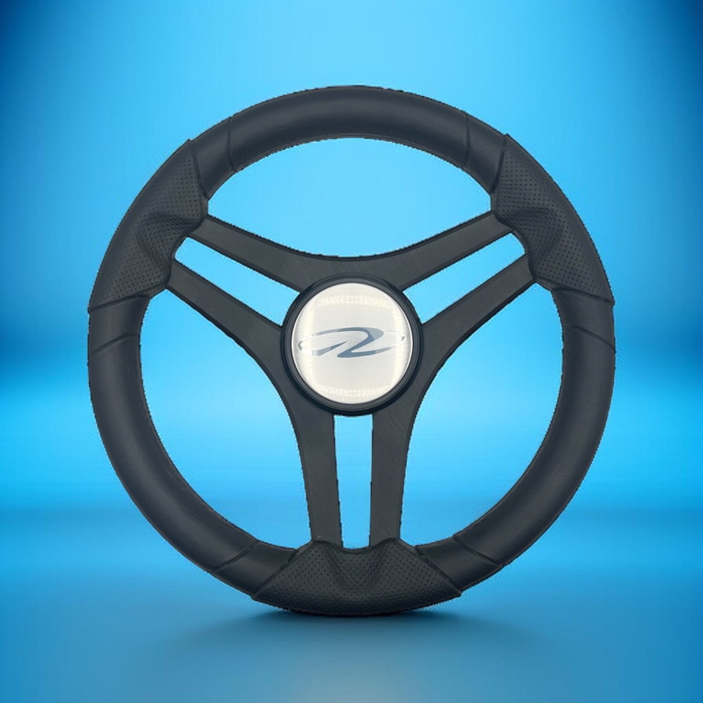 Molinara Marine Steering Wheel Black Brushed Alum Spokes | Regal