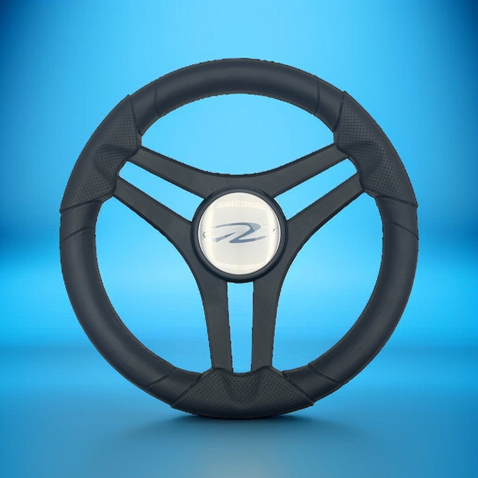 Molinara Marine Steering Wheel Black Brushed Alum Spokes | Regal