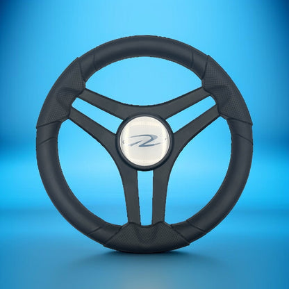 Molinara Marine Steering Wheel Black Brushed Alum Spokes | Regal