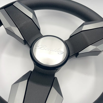 Collina Boat Steering Wheel Dark Gray Inserts - Bentley - Keyed ONLY