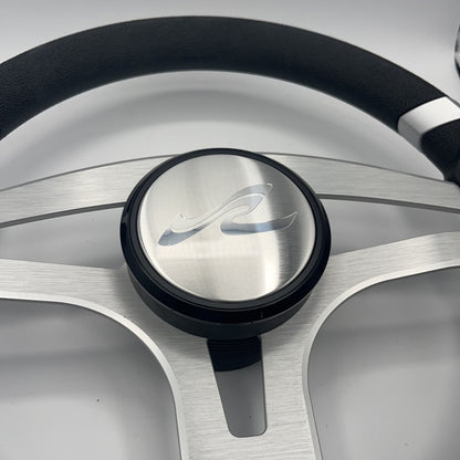 Badia Boat Steering Wheel Brushed Aluminum Spokes | SeaRay Boats
