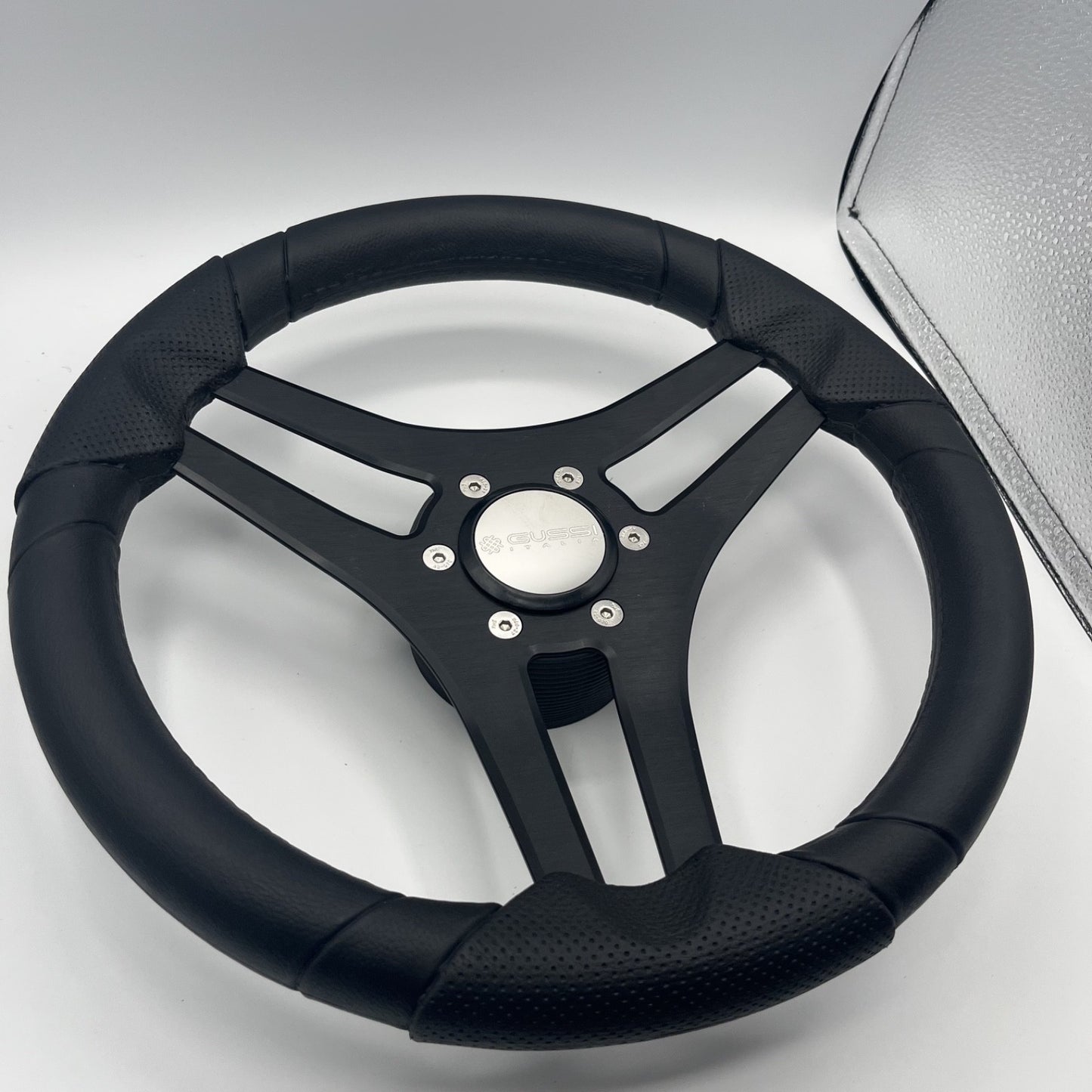 Molinara Marine Steering Wheel Black Brushed Alum Spokes | Gussi Italia