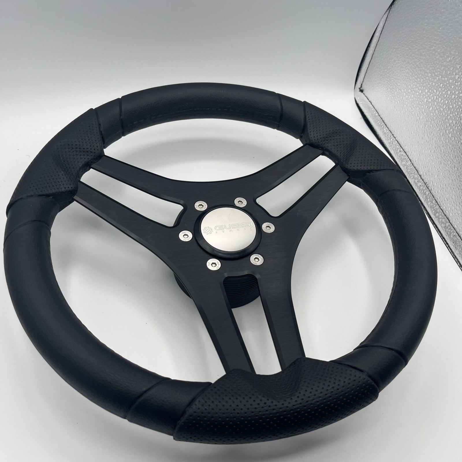 Molinara Marine Steering Wheel Black Brushed Alum Spokes | Gussi Italia