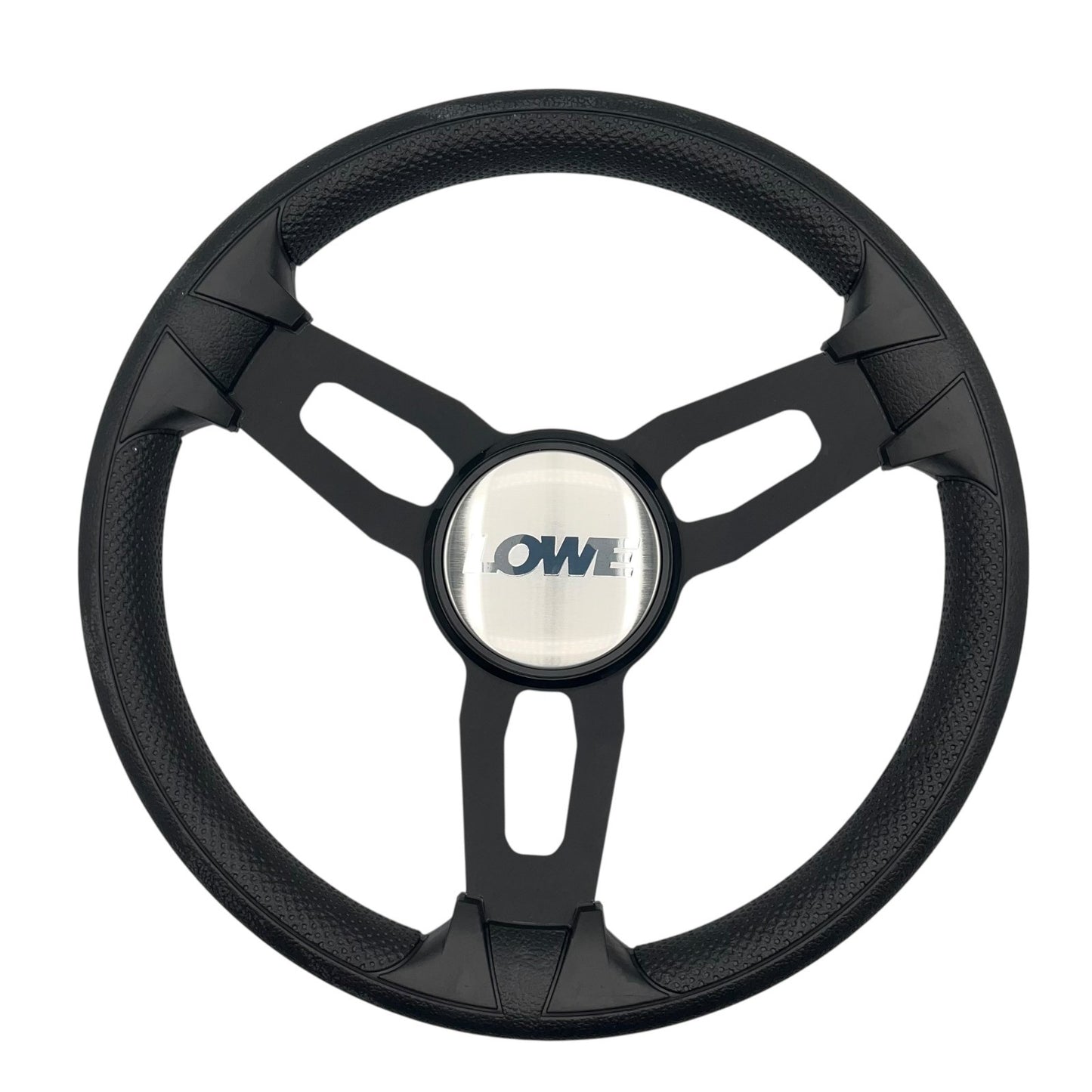 Model 15 Marine Steering Wheel Black Brushed Aluminum Spokes | Lowe