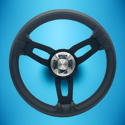 Gussi Italia Boat Model 15 Steering Wheel Black Brushed Alum Spokes | Stingray