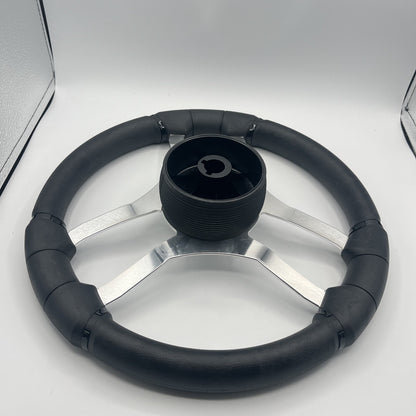 Malera Boat Steering Wheel Chrome Spokes | Snap-in Stainless Blank Cap
