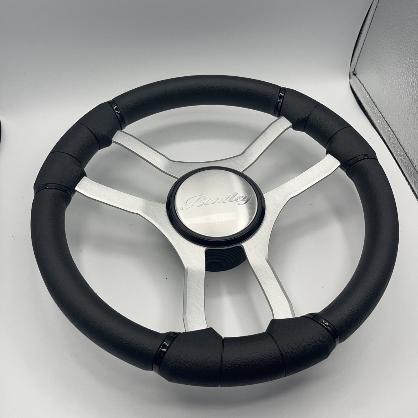 Malera Boat Steering Wheel Brushed Aluminum Spokes | Bentley