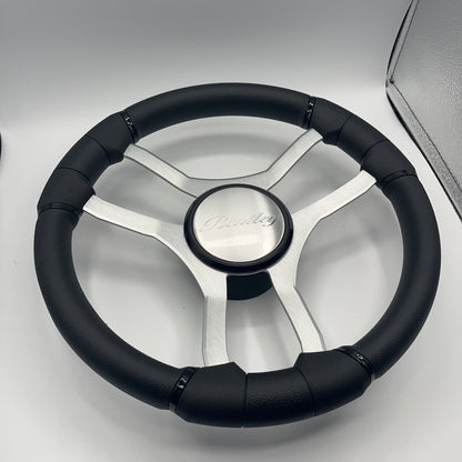 Malera Boat Steering Wheel Brushed Aluminum Spokes | Bentley