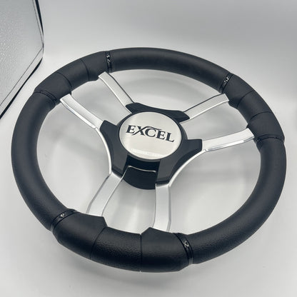 Malera Boat Steering Wheel Chrome Spokes | Excel Black Star