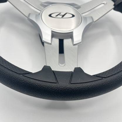 Model 15 Marine Steering Wheel Brush Alum Spokes | Silver Harris Kayot