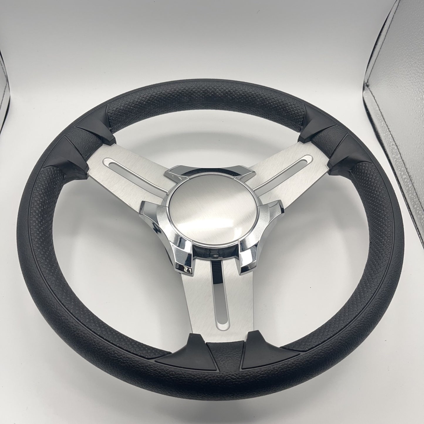 Model 15 Marine Steering Wheel Brushed Aluminum Spokes | Blank Center