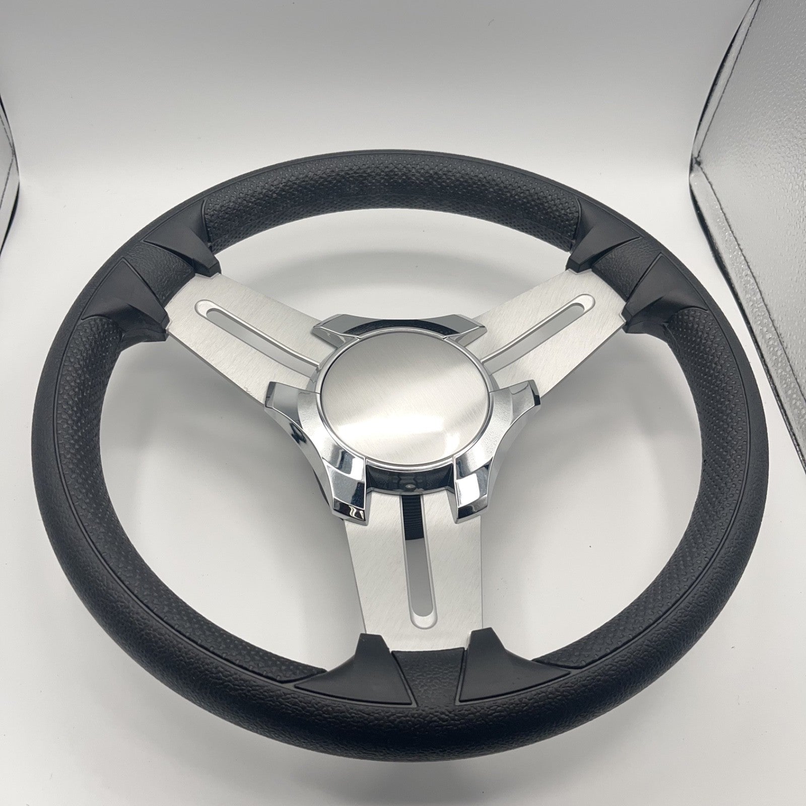 Model 15 Marine Steering Wheel Brushed Aluminum Spokes | Blank Center